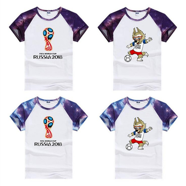 Wholesale Men Women Tshirt 2018 Russia World Cup football T shirts Short Sleeve Tshirts Breathable Fitness fans memorial tshirt