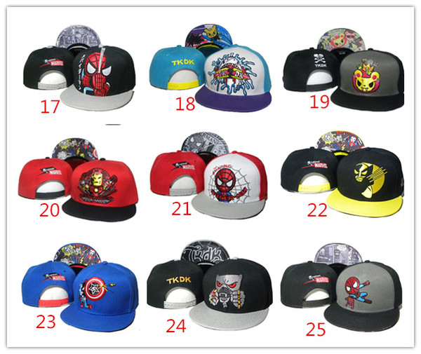 wholesale 26 colors US Tokidoki Caps TKDK Adjustable Hats Snap Back Hats Cheap Hip Hop Caps Fashion Snapback Hats for Girls and Boys Top Hat