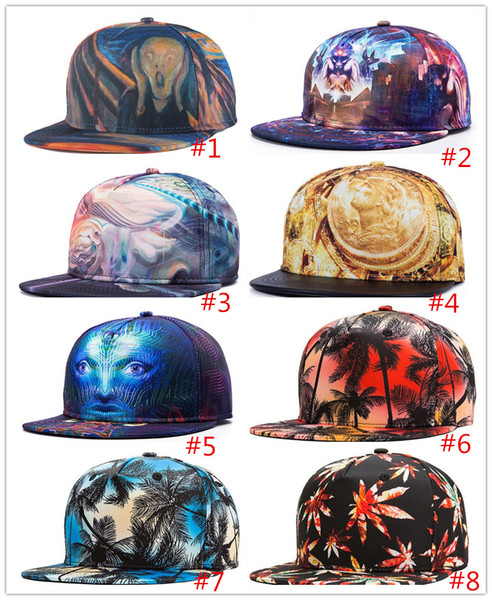 2017 hat wholesale 3D printing cap buddha pattern sports hat baseball cap women men baseball caps fitted snapbacks hats fashion hip hop caps