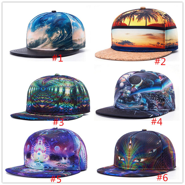 2017 hat 3D printing cap buddha pattern sports hat baseball cap women men baseball caps fitted snapbacks caps fashion hip hop caps 6 styles