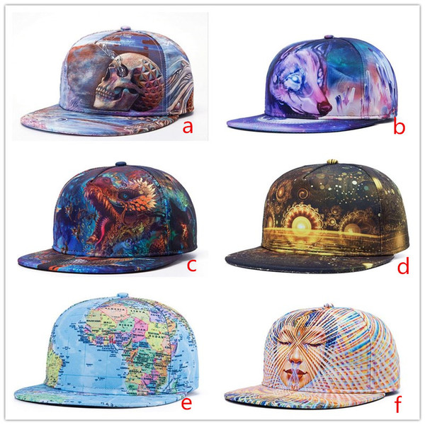 HOT STYLE 3D printing cap buddha pattern sports hat baseball cap women men baseball caps fitted snap backs caps fashion hip hop caps 6 style