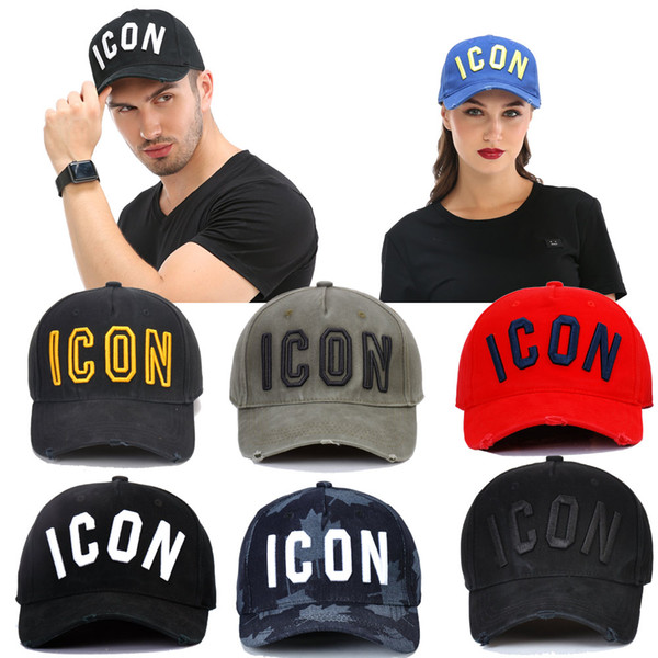 direct deal ICON Four Seasons Men's Fashion Cotton Baseball Cap Men's Push-button 100% Cotton Wash Invariant Black Red Multicolor