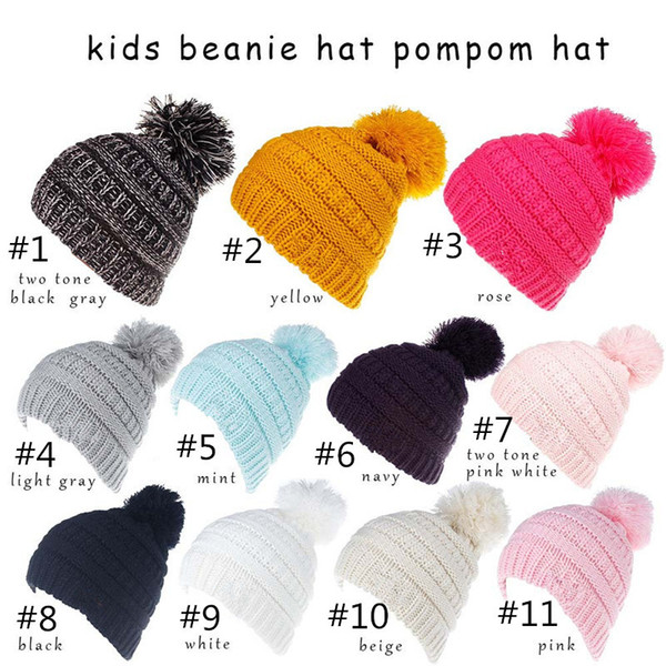 Christmas Gifts 2-8 Years Children Caps Kids Beanies Visor Cap Hats Girls Winter Warm Hat Woolen Knitted Hats Casual Headgea