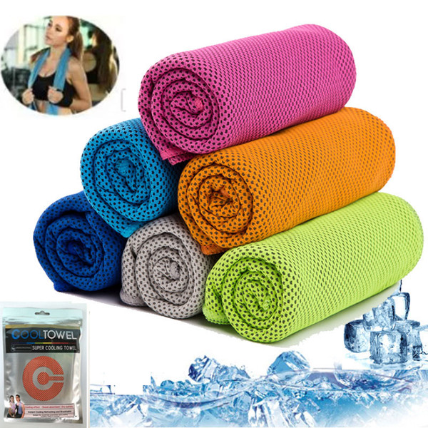 90*30xm Ice Cold Towel Cooling Scarves Towel Summer Sunstroke Sports Gym Cool Quick Dry Towels Soft Breathable DHL Shipping