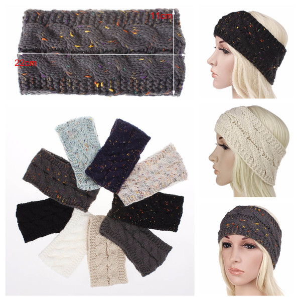 Head Warmer 21 Colors Knitted Crochet Headband Women Winter Sports Headwrap Hairband Turban Head Band Ear Warmer Beanie Cap Headbands