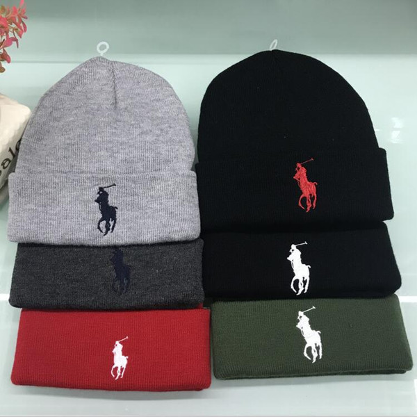 Newest polo Beanies men women unisex Beanies casual knitted skateboard skull caps outdoor couple tide hats with original tag