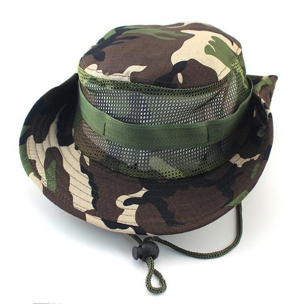 Outdoor sport Camouflage Caps fisherman hat fishing hats Hiking traving mesh sunhat fashion fishing beach sun hats