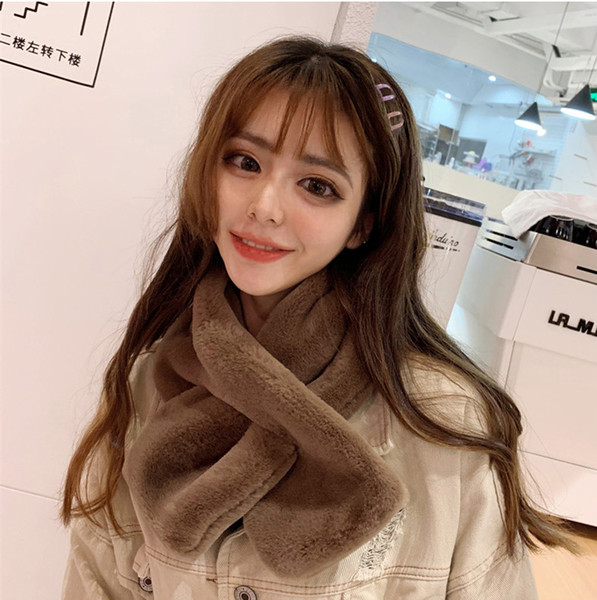 Fashion designer scarves Woman's Plush Windproof Plush Scarf Keeping Warm in Winter colorful for lady students scarves vetements