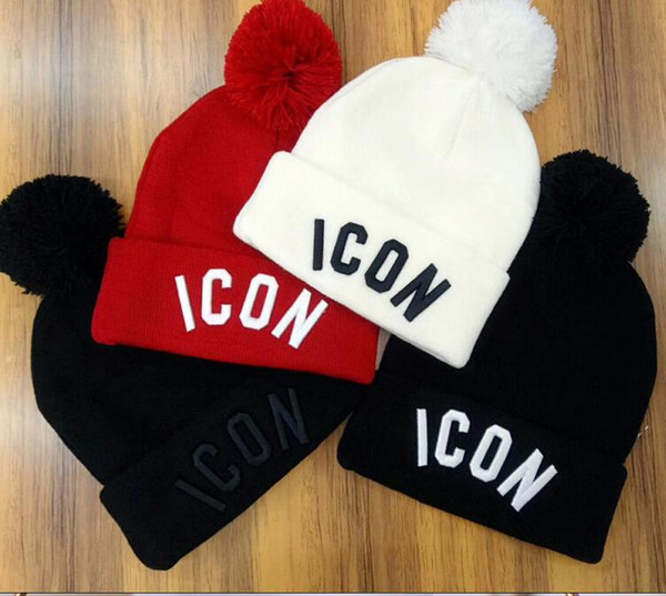 Newest Winter unisex brand ICON men fashion knitted hat classical sports skull caps Female casual outdoor Hip hop beanies gorros