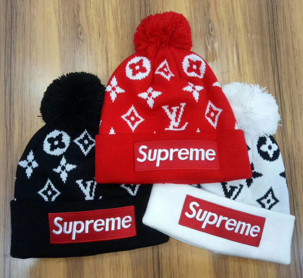 ot Winter unisex Tide brand BOX LOGO men brand knitted hat classical sports skull caps women casual outdoor beanies