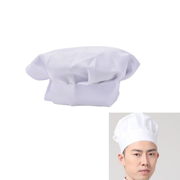 1pc White Adult Elastic White Chef Hat Baker Kitchen Cooking Hat BBQ Cooking Costume Cap New