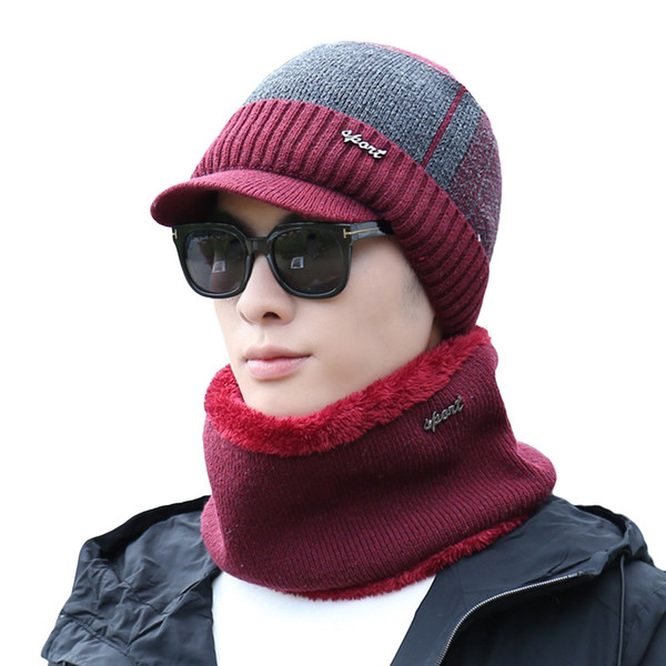 Fashion Brand Winter Set Hats Skullies Beanies Knitted Men Hat Warm Mens Wool Scarf Caps Balaclava Mask Gorras Bonnet Hat Cap