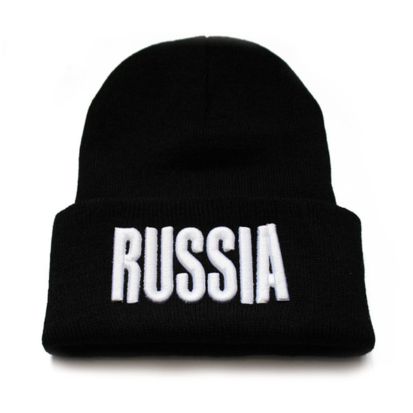 2017 Men's winter hats Russia emblem embroidery knitted Hats with symbol Russia winter Sports hat Beanies Skully men women