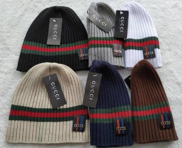 Couple ITLY Newest Fashion Winter red green stripe men beanie lady women hat casual wool knitted outdoor sports Hip hop ski gorro skull caps