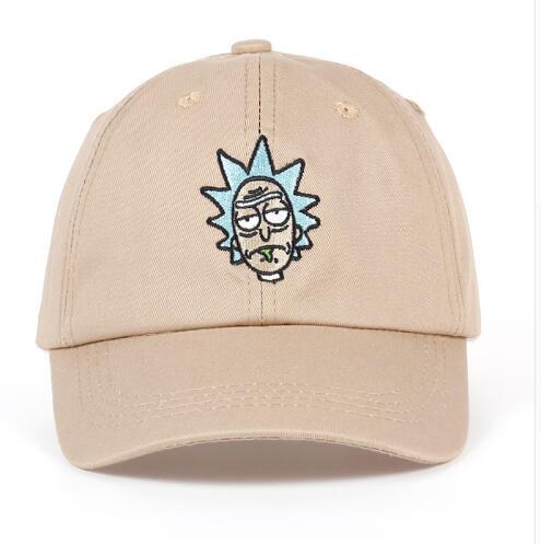 Rick and Morty New Khaki Dad Hat Crazy Rick Baseball Cap American Anime Cotton Embroidery dad hats Snapback Anime lovers Cap Men Women