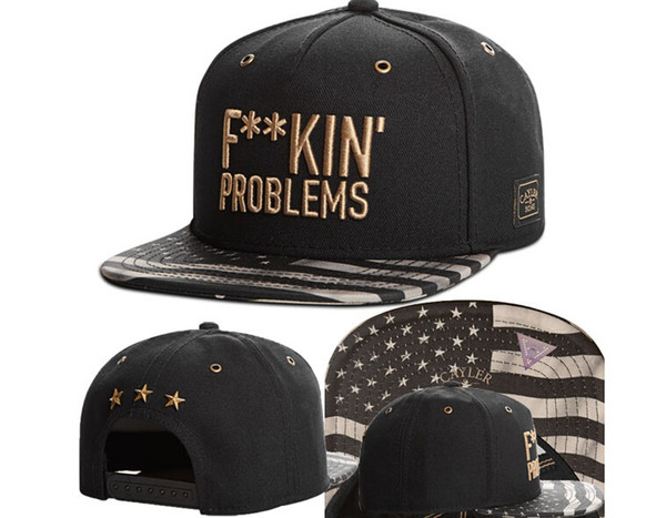 2022new InFashionCaps Cayler & Sons F**kin Problems Black Gold Snapback Cap,Discount Cheap snapbacks baseball caps,Hot Christmas Sale