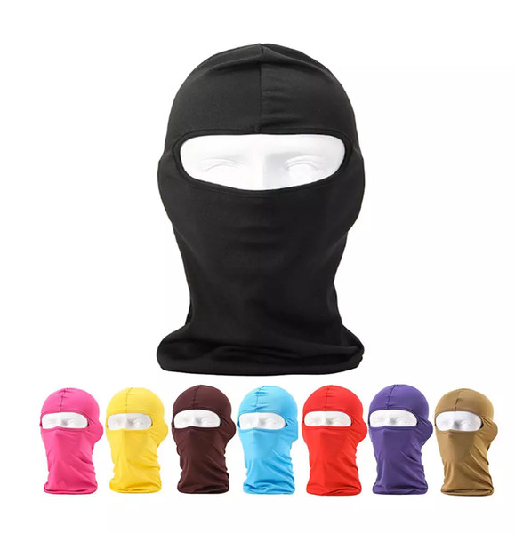 Outdoor Hats Protection Full Face Micro Fiber Lycra Balaclava Headwear Ski Neck Cycling Motorcycle Mask Wholesale OEM Print logo DHL