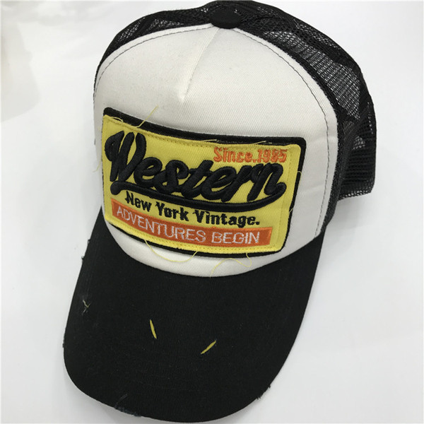 Hot Ton Mesh Breathable Baseball Cap Wholesale Western Shade Cotton Cloth Embroidery Letter Hat