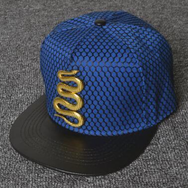 Hot new Wind Snake Baseball Cap Metal Stripe Hip Hop Hat Street Dance Horizontal Adjustable Snake Hat