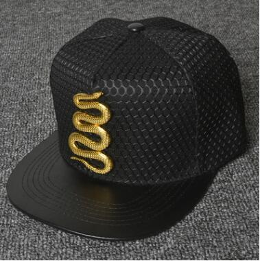 2017 Hot Punk Wind Snake Baseball Cap Metal Stripe Hip Hop Hat Street Dance Horizontal Snake Hat