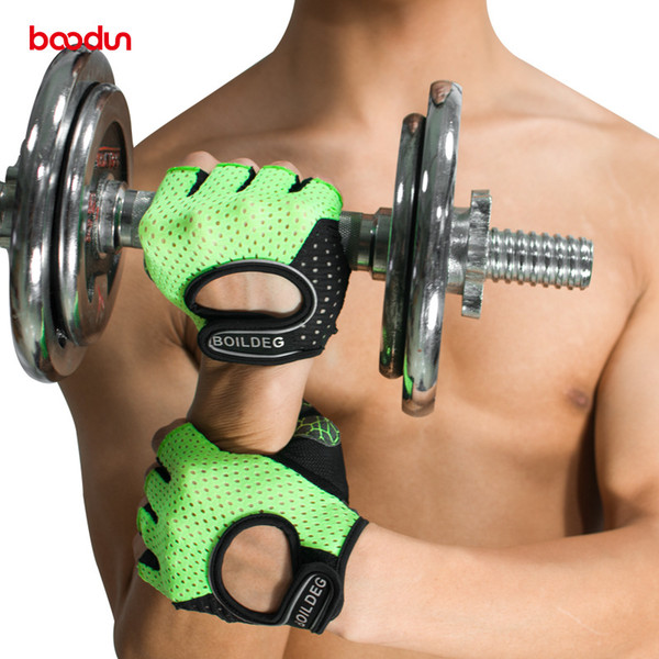 BOODUN Non-slip Gym Groves Hollow out Half Finger Gloves Men Women Dumbbell Breathable Crossfit Weightlifting Fitness Barbell Gloves