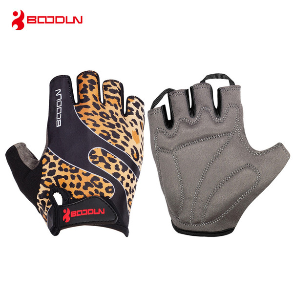 Boodun Brand Weight Lifting Gym Gloves Leopard Men Women Sports Fitness Breathable Cycling Glove 2018 Outdoor Half Finger Glove Trainning