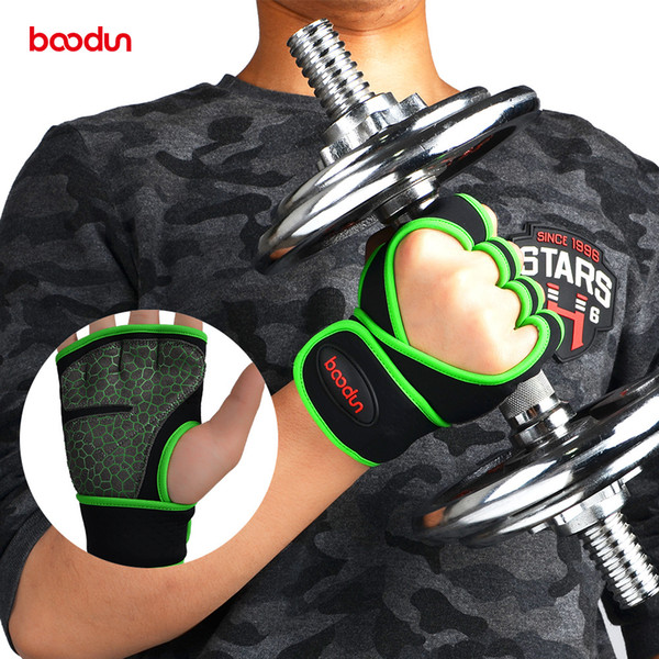 Boodun Weight Lifting Training Gloves Women Men Fitness Sports Body Building Gymnastics Grips Gym Hand Palm Protector Gloves