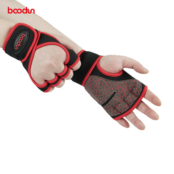 Boodun Brand Fitness Gym Glove Half Finger Bicycle Cycling Sports Gloves Gel Pad Biking Breathable Anti-slip Women Fitness Glove Men