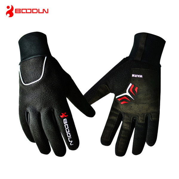 Brand Windproof Fleece Bicycle Gloves Winter MTB Bike Thermal Guantes de po Bicicleta Men Full Finger Cycling Gloves Luvas de goleiro