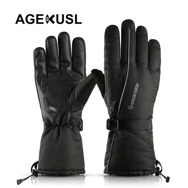 AGEKUSL Skiing Gloves Thermal Ski Snowboard Gloves Winter Snow Sport Mitts Windproof Waterproof Reflective