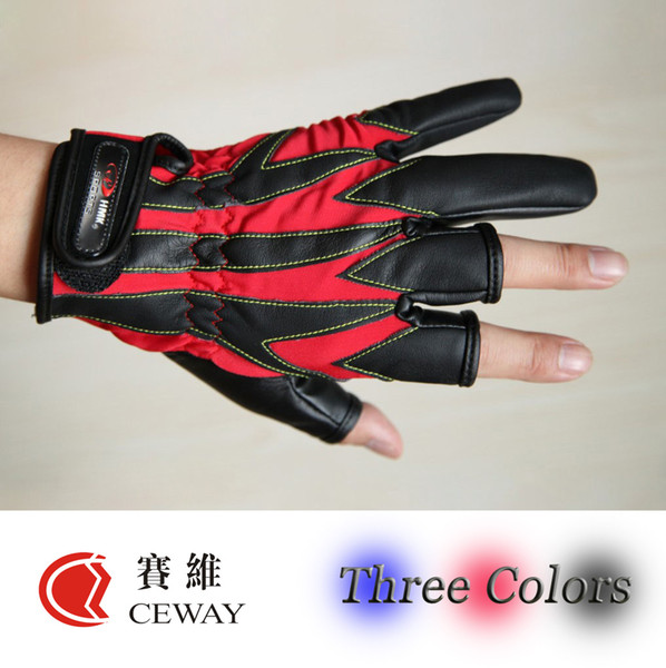 Fishing Outdoor Sport Glove Comfortable PU Three Colors Fishing Gloves Mitten Mittens Equipment Fish Tackle New 2017 FREE SHIPPING