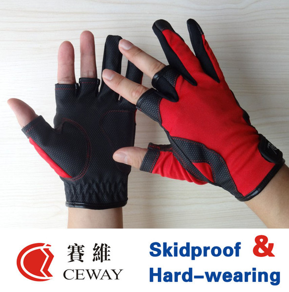 Fishing Outdoor Sports Glove Comfortable PU Anti Slip Resistant Fish Fishing Gloves Mitten Mittens Equipments Tackle New 2017 FREE SHIPPING