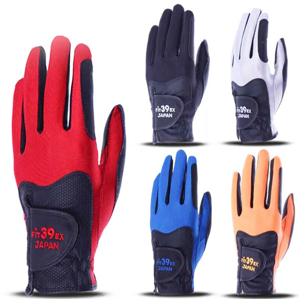 New Mens fit 39 Golf Gloves High quality PU Sports Gloves Single hand sport gloves 5 color in choice Golf equipment free shipping