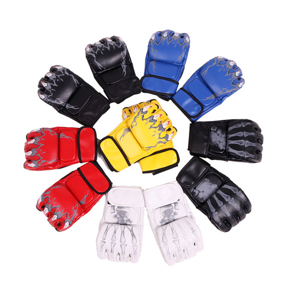 Thickened Women Men Boxing Gloves Half Finger MMA Sanda Punching Sandbags Professional Combat Muay Thai Boxing Gloves