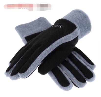 Men's autumn winter youth pair gloves thickened men and women winter cycling warm outdoor fleece gloves