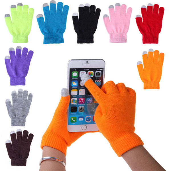 Free shipping Wholesale Touch Knitting Warm Gloves Touch Screen Magic Thicker Acrylic Glove Mobile Phone Universal Touch Screen Glove