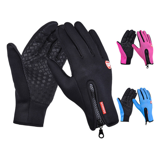 Adjustable Touch Screen Running Glove Outdoor Sports Windstopper Ski Gloves Blue Riding Gloves Motorcycle Glove Men