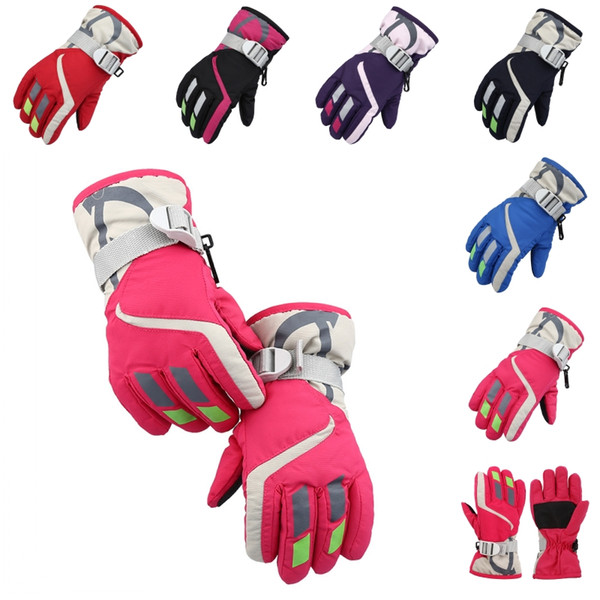 6 Colors Winter Children's Waterproof Snow Gloves Outdoor Kid's Skiing gloves Snowboarding Gloves For the Kids Christmas Gift H903R