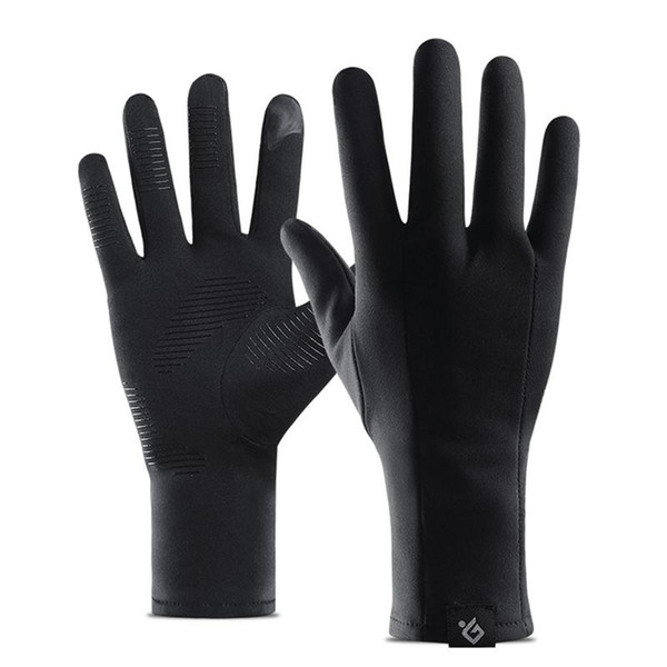 Unisex Winter Gloves Touch Screen Anti-slip Sports Gloves Soft Durable Warm Reflective Silicone Strip