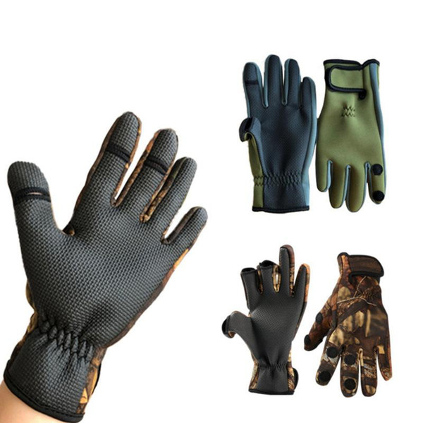 Anti-Slip Fishing Gloves Sport Leather 3 Half-Finger Breathable Gloves Hunting Camping Cycling Outdoor Sport Fishing Equipment RRA163