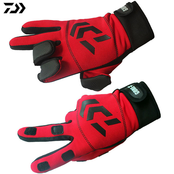 DAIWA DAWA 2019 High Quality Anti Slip Camping Hiking Fishing Gloves Cotton Outdoor Sports Slip-resistant Fishing Gloves