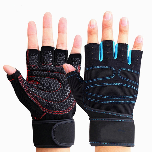 1 Pair Riding Sports Fitness Wrist Weightlifting Hand Half Finger Gym Training Bodybuilding Sports Gloves