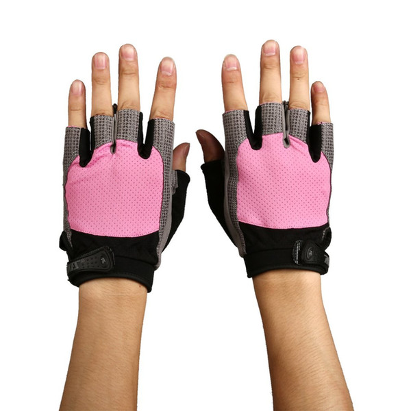 Aolikes Durable Resistant Pad Breathable Mesh Fabric Training Sports Gym Gloves Fitness Hand Wearing Glove + Wrist Buckle