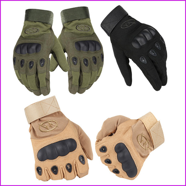 Outdoor Riding hiking climbing training gloves men's gloves armor protection shell full finger gloves, 3 Size, 3 Color