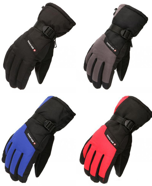 Men's Outdoor Sports Gloves Winter Thick Warm Gloves Climbing Riding Ski Gloves Non-Slip Adjustable Wrist Windproof Waterproof 4 Colors M90F