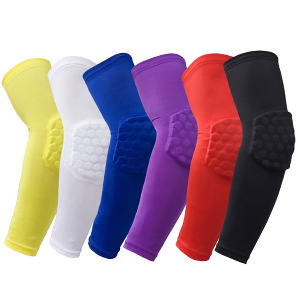 Honeycomb Long Elbow Pads Antislip Sport Basketball Arm Sleeve Compression Elbow Protector Sport Safety Good Quality