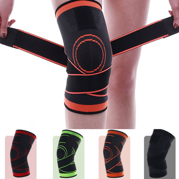 Sport Knee Pads Brace Sleeve with Protective Straps Basketball Running Cycling Knee Pads For Fitness Workout Top Quality