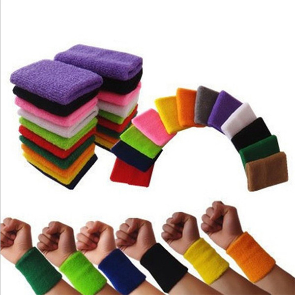 Wholesale 20 (colour) Cotton Made Elastic Wrist Support Protective Safety Gym Bracers Sweatbands Sporting Outdoor Accessory