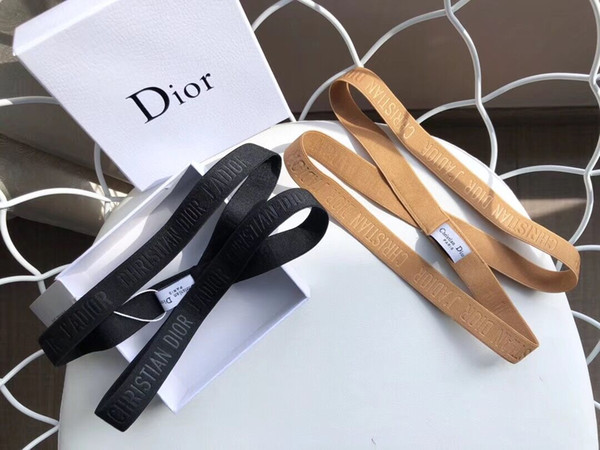 Across D Head Band Luxury Designer Women D Rubber Sweatband Elastic Headband Ladies Hairband Yoga Gym Head Band With Gifts Box