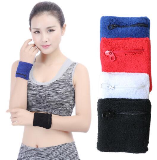 Fitness best Fashionable high end zipper pocket towel sports warm wristband sports protector for men and women Sports Safety Wrist Support